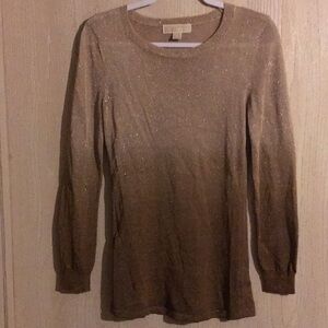 Michael Kors Long Sleeve Metallic Ombré Gold to Bronze M